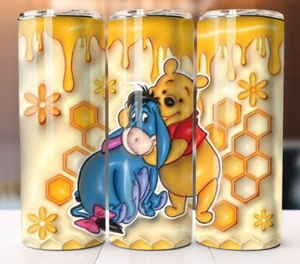 Pooh and Friend Tumbler 20oz Cup Mug Hot Cold Drinks w/ Lid Straw Stainless - Picture 1 of 1