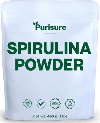 Purisure Spirulina en Polvo 453g, Superalimento de Algas Espirulina Pura 151 Porciones Foto 1 de 4