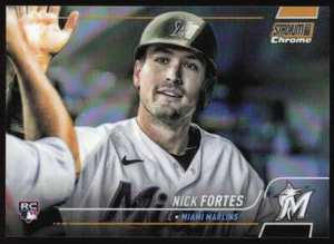 2022 Stadium Club Chrome Nick Fortes #187 Gold Refractor #'d /50 RC Marlins - Picture 1 of 2