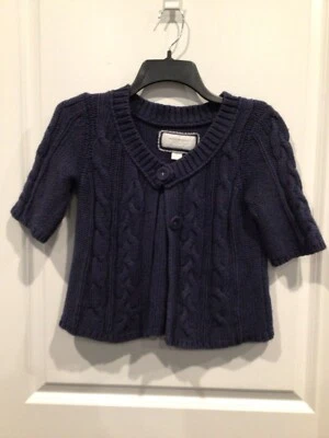 EUC American Eagle Outfitters women’s small petite navy blue sweater cable - Image 1 of 3