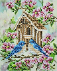 Esquema de bordado de cuentas de pájaros sobre lienzo hágalo usted mismo estampado estampado patrón bs 4198 - Imagen 1 de 11