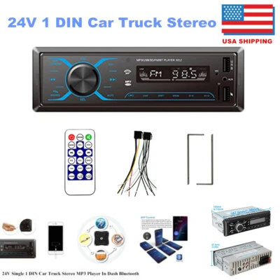 24V 4-Channel Truck Stereo Player Radio Digital Bluetooth Audio FM/WMA/MP3/WAV - Image 1 of 4