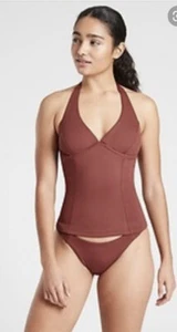 Traje de baño Tankini Halter esculpido Athleta Nuevo con etiquetas Top Siena Color Óxido 32B - Imagen 1 de 5