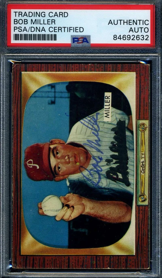 Боб Миллер PSA DNA 1955 Bowman с автографом - Изображение 1 из 1