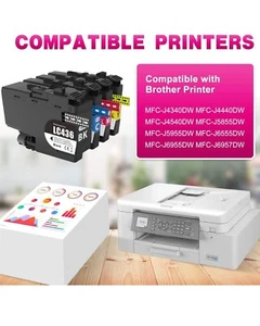 4Pack Compatible Brother LC-436 Ink Cartridge Set (BK,CMY) 436XLMFCJ4340DW MFCJ4 - Picture 1 of 8
