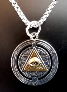 Auge der Vorsehung Halskette mit Anhänger, , spirituelles Symbol, Illuminaten - Bild 1 von 2