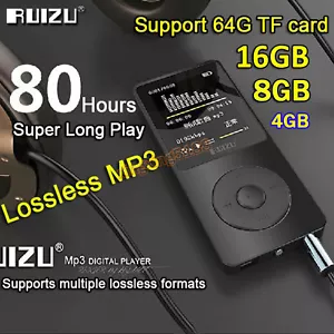 16 GB 8G 4G RUIZU X02 Sport Mini Pérdida HIFI MP3 Reproductor de Música Grabadora Radio FM - Imagen 1 de 18