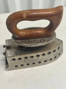 Antique German Made For BMT Bros Metal W/ Wood Handle SAD Iron - Picture 1 of 8