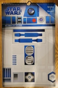 ** Star Wars Large 16-Month Wall Calendar (Disney 2017 Chewbacca) ** Excellent! - Picture 1 of 2