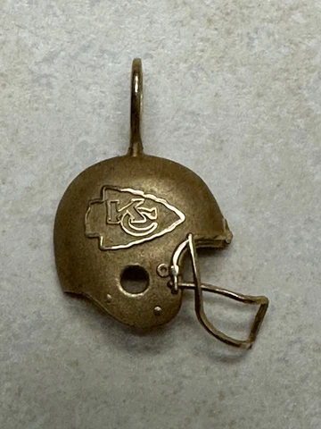Vintage Michael Anthony Kansas City Chiefs Helmet Charm 14k Cover