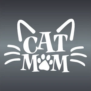 CAT MOM Vinyl Cute Car Minivan SUV Window Sticker Bumper Decal Cats Kitty Meow - Picture 1 of 2