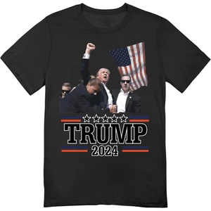 President Donald Trump Rally Shooting Shirt USA MAGA Fist Pump Fight TRUMP 2024 - Picture 1 of 8