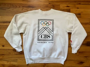 Vintage 1998 Nagano Winter Olympics Graphic Crew Neck Sweatshirt Sweater Mens L - Picture 1 of 6