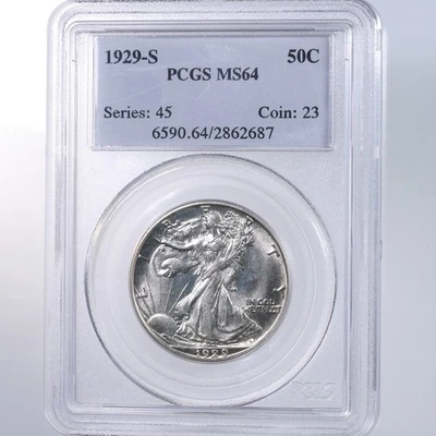 1929-S Walking Liberty 50C PCGS Certified MS64 - Image 1 of 2