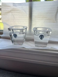 Pair of Waterford Crystal Clear "Metra" Votive Candle Holder EUC - Picture 1 of 9