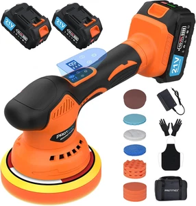 Cordless Car Buffer Polisher, Car Polishing Kit with 21V 2 X 4.0Ah Batteries, Or - Picture 1 of 8