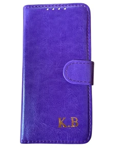 Purple PERSONALISED RainBow Name Wallet CASE COVER FOR IPHONE 17 16e 15 14 13 12 - Picture 1 of 3