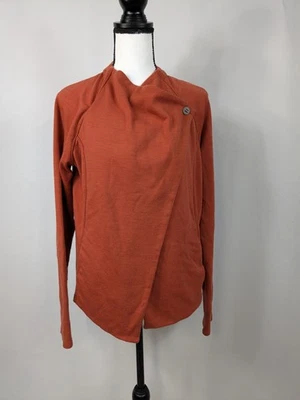 Cárdigan envolvente Ibex suéter de lana para mujer L Merino Gorpcore exterior naranja A040 Foto 1 de 4