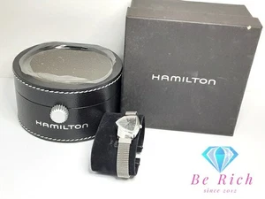 Hamilton Ventura 6259 Black Sliver Ledergürtel gebraucht läuft mit Etui gebraucht Japan - Bild 1 von 9