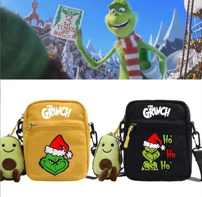 Kind Mädchen Jungen The Grinch Umhängetasche Crossbody Handtasche Geldbörsen DE - Bild 1 von 4