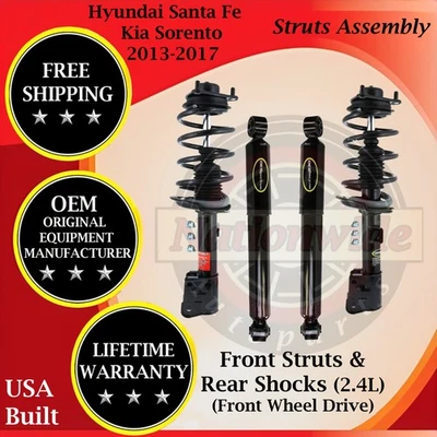Monroe OEM Front Strut & Rear Shock For 2013-2017 Kia Sorento/Hyundai Santa Fe — 第 1/4 张图片