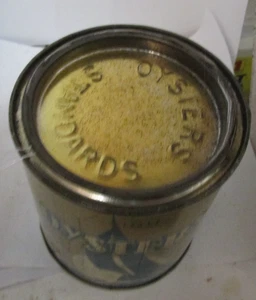 Lata/cubierta de ostras de lata de pinta vintage J.D Weems RFD 1 Morehead City, Carolina del Norte - Imagen 1 de 3