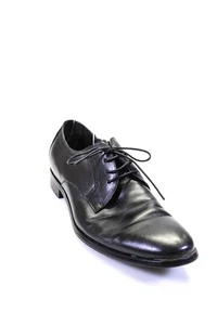 The Groomsman Anzug Herren Einfarbig Schwarz Leder Schnürschuhe Oxford Schuhe Größe 12 - Bild 1 von 11