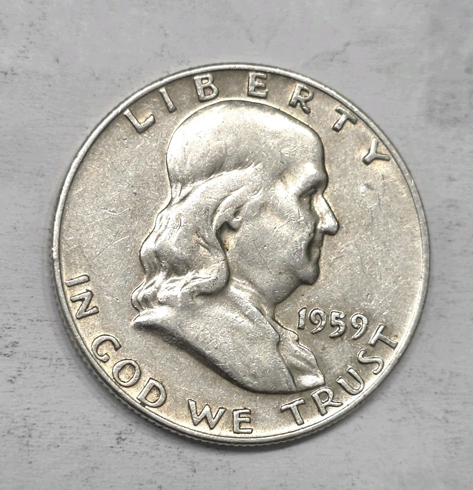 1959-D Franklin Half Dollar Double Die Obverse, Extra Fine Condition. - Image 1 of 4
