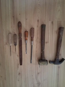  Tools Vtg Brass Hammer, Ice Picks , Hammer, Nail File Etc. - Picture 1 of 6