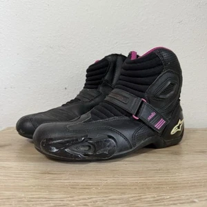 Alpinestars Black and Pink Stella SMX-1 Vented Cycling Boots Womens 42 EU/10 US - Picture 1 of 17