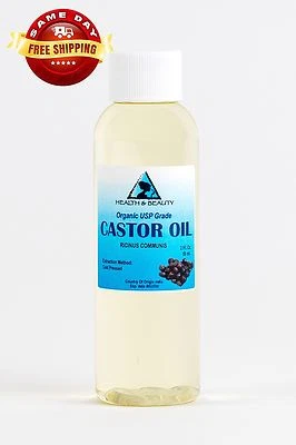 H&B OILS CENTER CASTOR OIL ORGANIC USP GRADE HEXANE FREE COLD PRESSED PREMIUM FRESH PURE 2 OZ