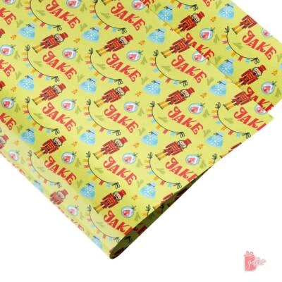 Name Personalized Gift Wrapping Paper w/ Festive Nutcracker Christmas Gift Wrap - Image 1 of 4