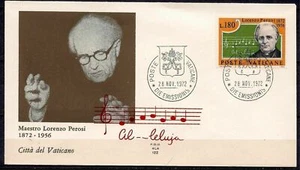 Vatican 1972 Lorenzo Perosi Italian Composer of Sacred Music People FDC - Picture 1 of 1