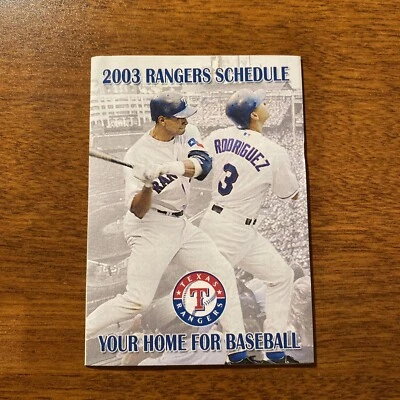 Texas Rangers--Alex Rodriguez--Horario de bolsillo 2003--MasterCard Foto 1 de 2