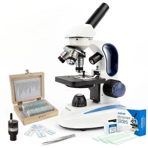 AmScope 158C 40X-1000 monokulares Verbund-LED-Mikroskop + Wi-Fi 2-MP-Kameraset - Bild 1 von 10
