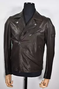 La Martina Polo Buenos Aires Embroidered Slim Men's Leather Biker Jacket size L - Picture 1 of 13