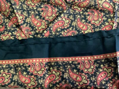 复古 Ashear 男式丝绸手帕红色黑色佩斯利意大利 18 英寸 x 18 英寸方形口袋 — 第 1/4 张图片