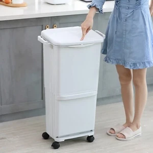 Abfalleimer 45L Mülleimer mit Deckel Duo Müllbehälter Müllsammler Mülltrenner - Bild 1 von 17