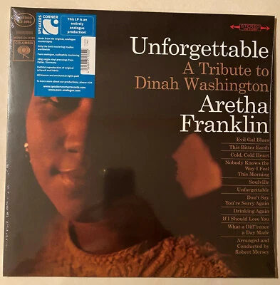 ARETHA FRANKLIN Unforgettable Tribute to Dinah Washington 180 gram SEALED LP - Image 1 of 3
