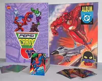 PEPSICARDS Marvel Full Set 113/113 + DC Full Set 116/116 Cards 1995 Reprint - Image 1 of 4