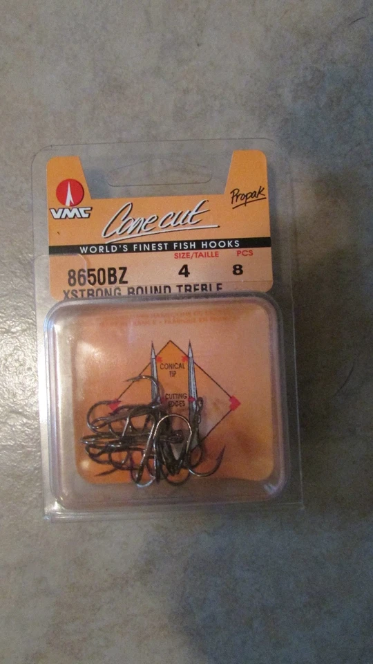 VMC Propak X-Heavy Treble Fishing Hooks - Size 4 - 8650BZ - Round  (B 29) - Image 1 of 1