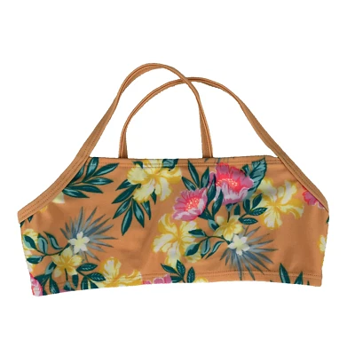 Art Class Girls Orange Tropical Bikini Kids Swim Top Size Small 6 / 6X - Image 1 of 4