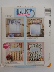 McCall's 3087 Pattern ~ HOME DEC IN-A-SEC ~ Window Treatments ~ Cafés, Toppers - Picture 1 of 2