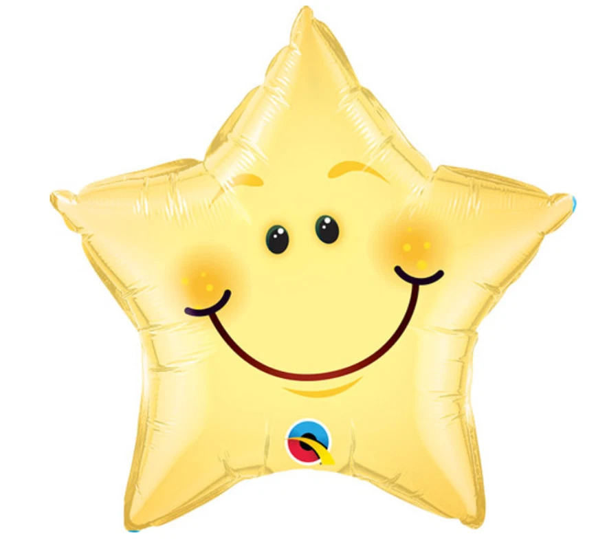 Smiling Star Helium Balloon, 20" Smiling Star New Baby Christening Balloon Decor — 第 1/1 张图片