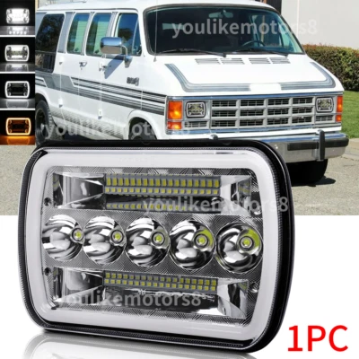 Fit for 1988-1993 Dodge B150 B250 B350 1PC 7x6"LED Headlight Hi/Lo Beam DOT NEW - Image 1 of 4