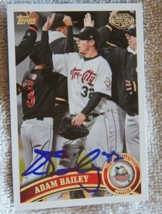 Houston Astros Adam Bailey Auto 2011 Topps Pro Debut Tri-City Valleycats Card