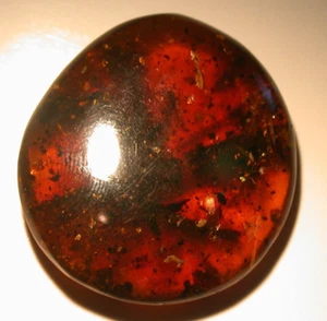 Large Leaves in Beautiful RED Burmite Amber Fossil Gemstone Dinosaur Age - Picture 1 of 9