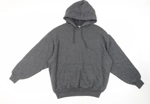 C&A Mens Grey Acrylic Pullover Hoodie Size M - Pockets - Picture 1 of 10
