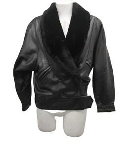 Brooke Sadder Women's Black Leather Jacket size 8 - Picture 1 of 9