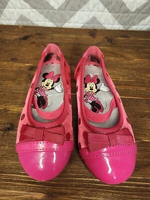 Zapatos planos, correas, lazos, niñas pequeñas Disney Baby Minnie talla 6,5 Foto 1 de 4